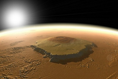 7-ми километровые склоны на горе Олимп (на Марсе)